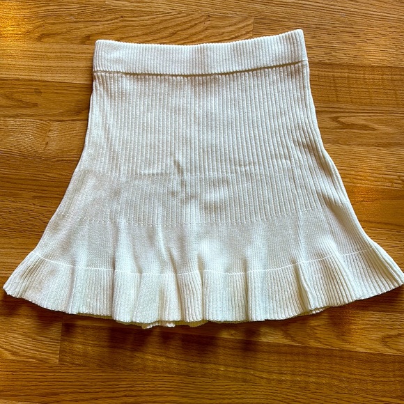 Free People solid gold ribbed sweater skirt - Picture 2 of 4